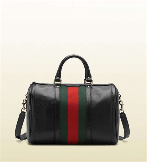 borsa gucci bauletto nero|Gucci leather shoulder bag.